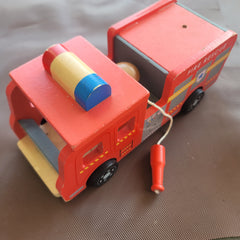 Wooden fire engine, new - Toy Chest Pakistan