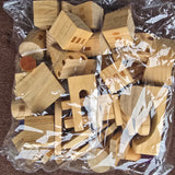 Bag of Assorted Wooden Building Blocks