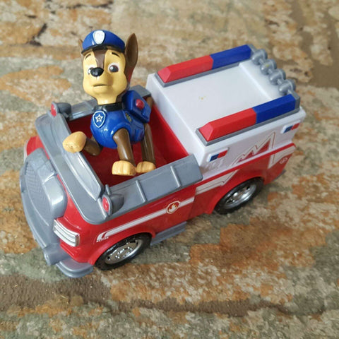 Paw patrol vehicle, red, with figure