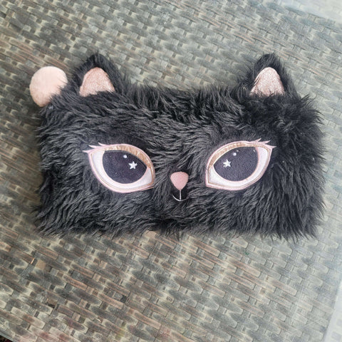 pencil pouch long, black cat