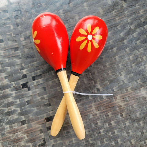 Wooden Maracas red