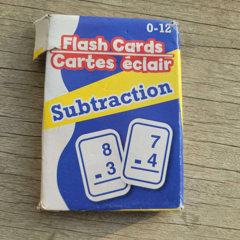 Subtraction flash card set