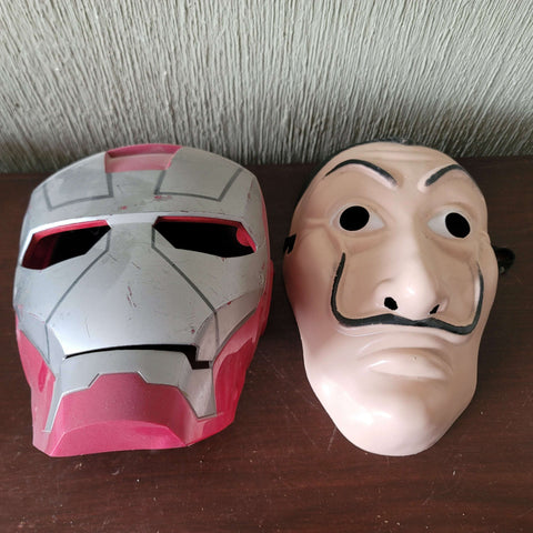 Money Heist mask + Ironman mask