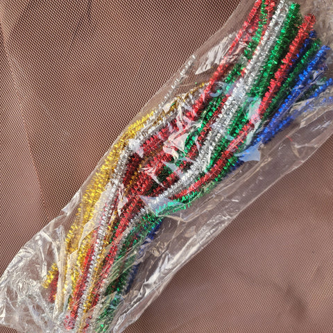 pipe cleaners, glitter