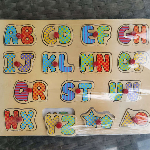Wooden Alphabet inset puzzle – Toy Chest Pakistan