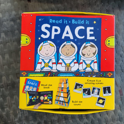 Space - book and blocks