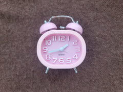 sidetable clock, pink