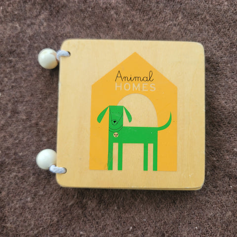 Wooden book; animals