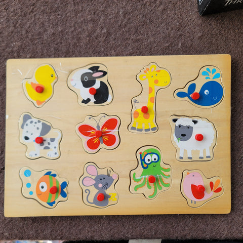 wooden animal puzzle inset