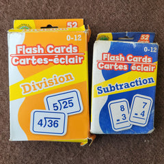 subtraction and division cards