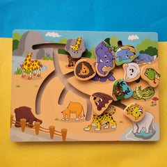 Jungle animal sliding matching puzzle