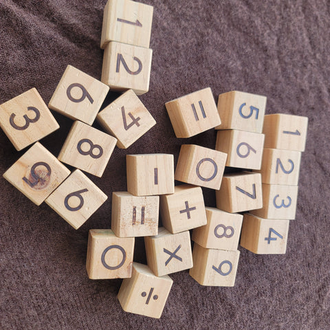 Wooden number blocks