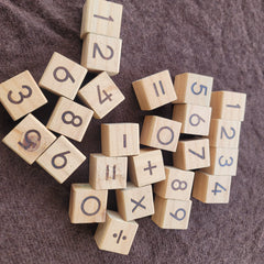 Wooden number blocks
