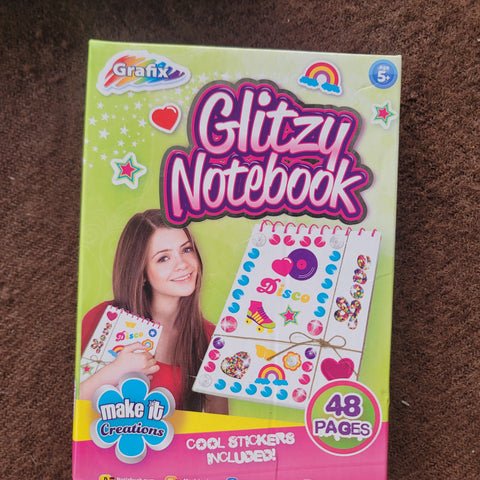 glitzy notebook