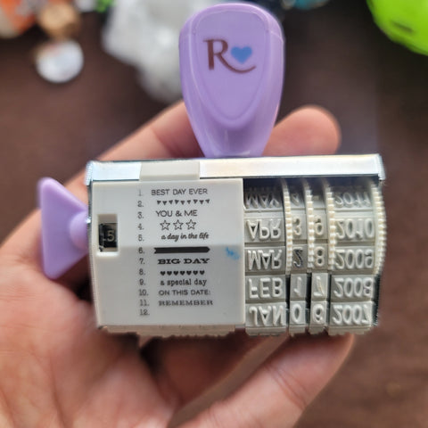 stamp with date and comments