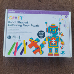 Robot shaped colouring puzzle