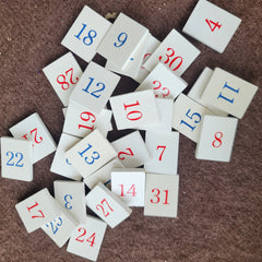 number wooden tiles 1 to 31