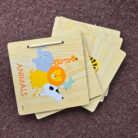 wooden animals book