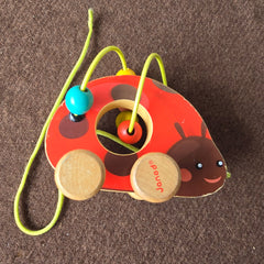 wooden pull along bug