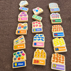 Wooden magnetic puzzle, pieces as pictured