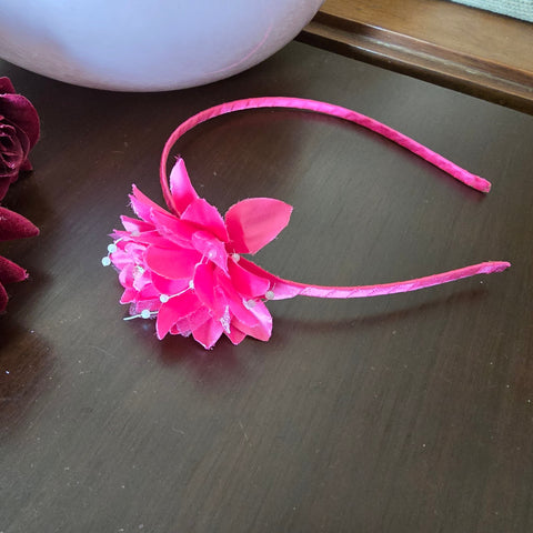 pink flower headband