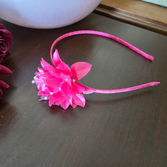 pink flower headband