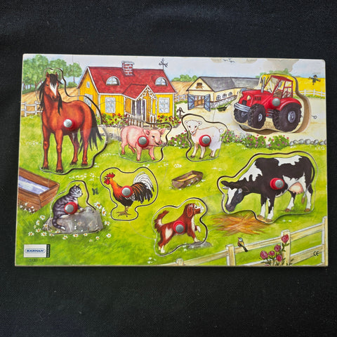 Wooden inset: animals