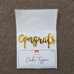 Cake Topper – Congrats (Gold) - Toy Chest Pakistan