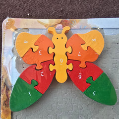 wooden sequencing puzzle, butterfly