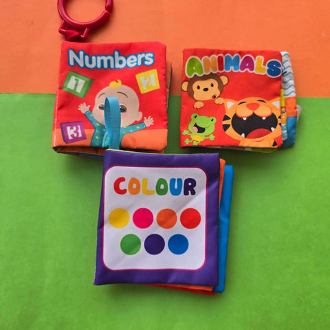 3 Mini Cloth Books – Soft Baby Books Set