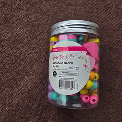 Anko Jewellery Wooden Beads in Jar