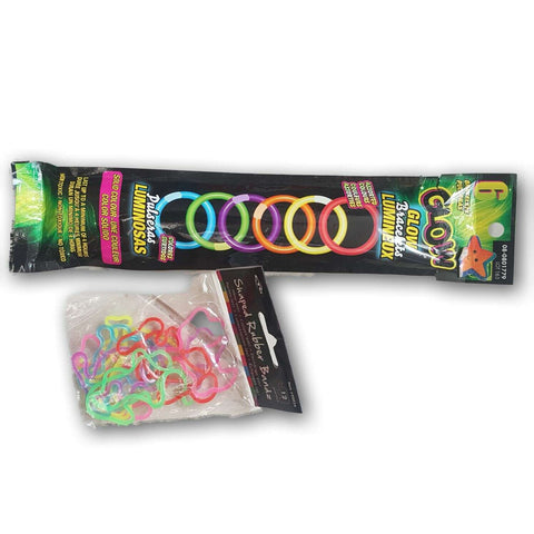 Glow sticks and shaped rubber band