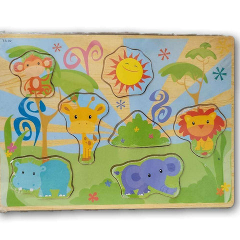 Wooden inset, animals / jungle