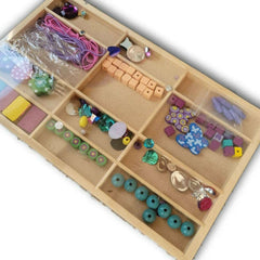 Wooden tray organizer for beads and stationary - Toy Chest Pakistan