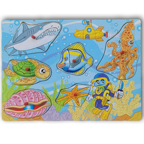 Wooden inset puzzle, ocean