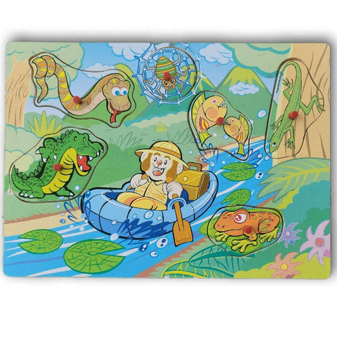 Wooden inset puzzle, rainforest