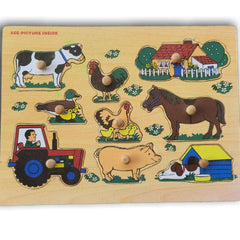 Wooden inset puzzle- farm - Toy Chest Pakistan
