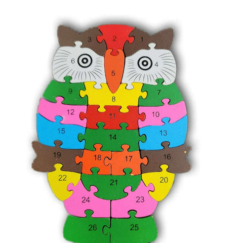 Wooden double sided puzzle (numbers and letters)