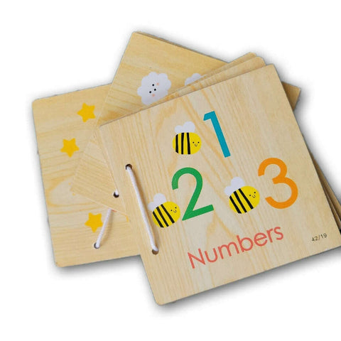 Wooden book: numbers