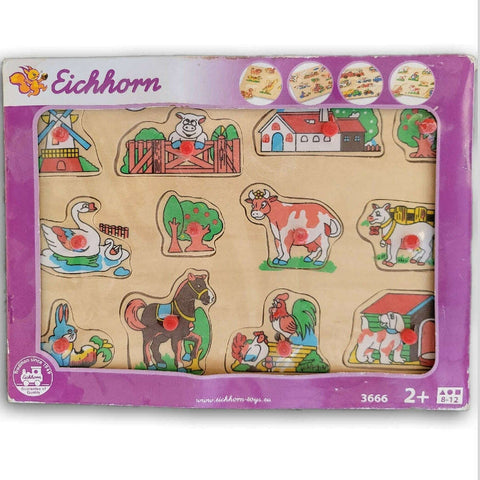 Wooden animal puzzle with box