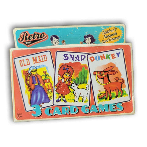 3 card games: old maid, donkey and snap