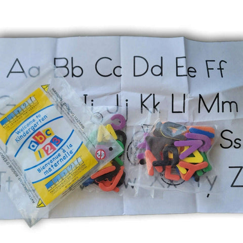 Magnetic letters with poster, upper and lowercase