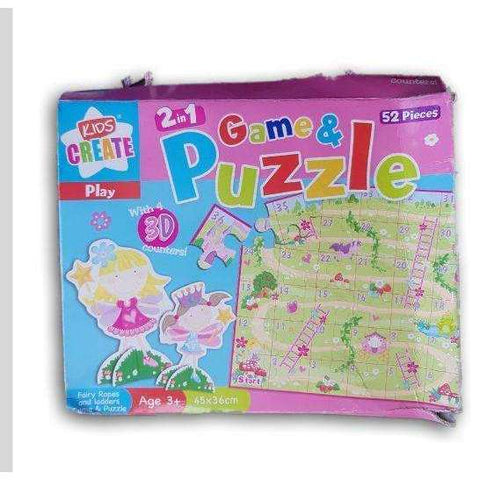 2 In 1 Game And Puzzle, Snakes And Ladders
