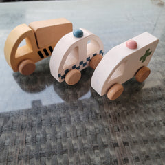 Wooden vehicles set of 3