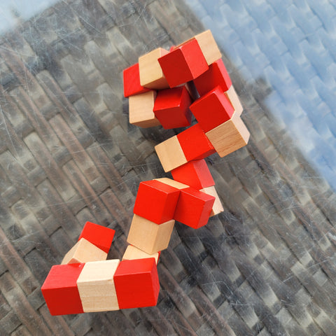 Wooden cube snake