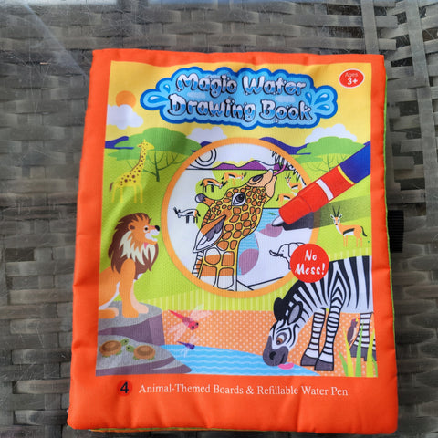 Magic water drawing book, orange with pen