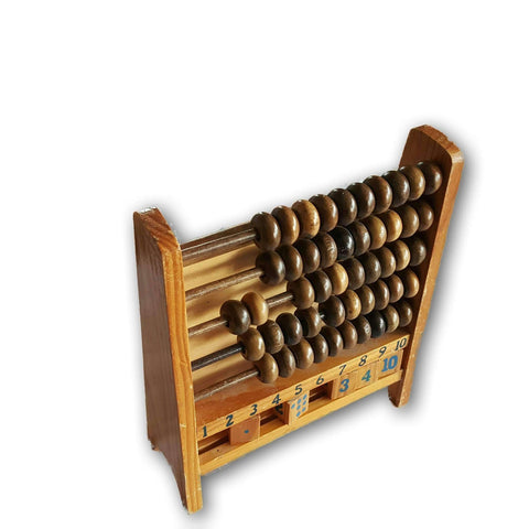 Wooden Abacus With Blackboard At The Back. Medium Size