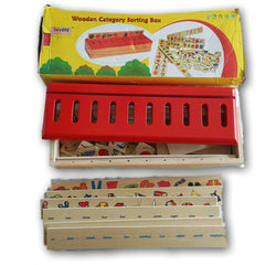 Wooden category sorting box - Toy Chest Pakistan