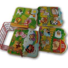 Set of 4 Large Knobbed Puzzles with Frame - Toy Chest Pakistan