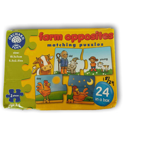 Farm Opposites Matching Puzzle
